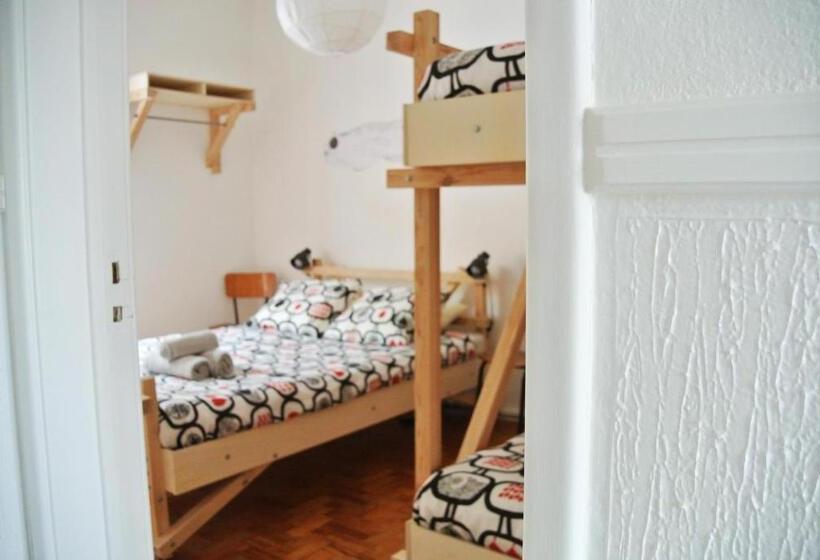 Номер Стандарт Четырехместный Совместный Санузел, Nazaré Hostel   Rooms & Dorms