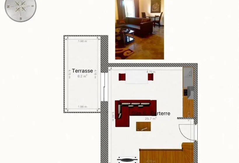 １ベッドルームアパートメント, B&b Au Moulin 1771