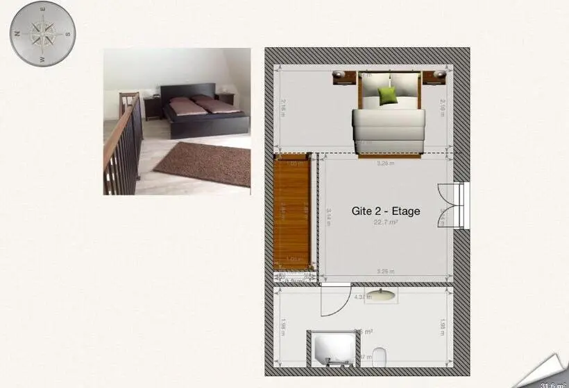 １ベッドルームのデラックスアパートメント, B&b Au Moulin 1771