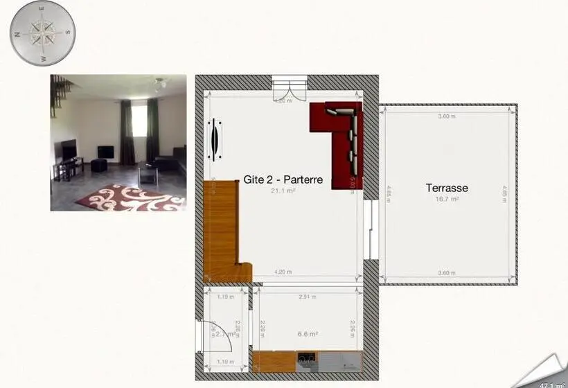 １ベッドルームのデラックスアパートメント, B&b Au Moulin 1771