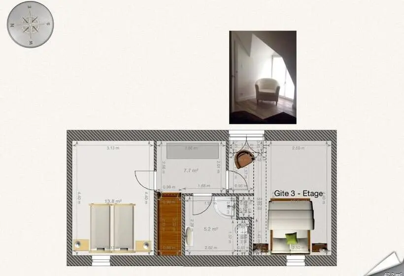 ２ベッドルームアパートメント, B&b Au Moulin 1771