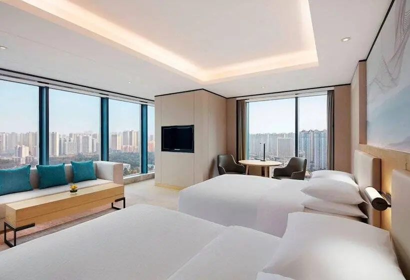 ２ダブルベッドのスタンダードルーム, Four Points By Sheraton Changsha, Meixi Lake