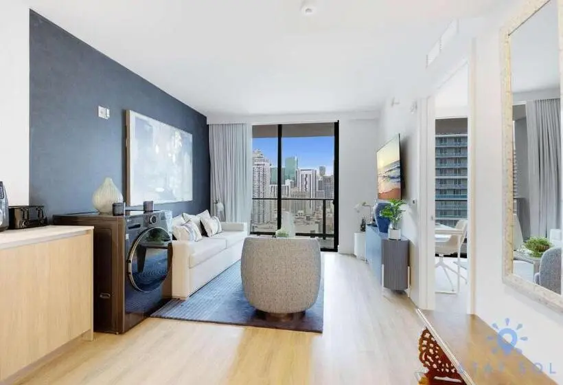 آپارتمان 1 خوابه با بالکن, Luxury City View Condo