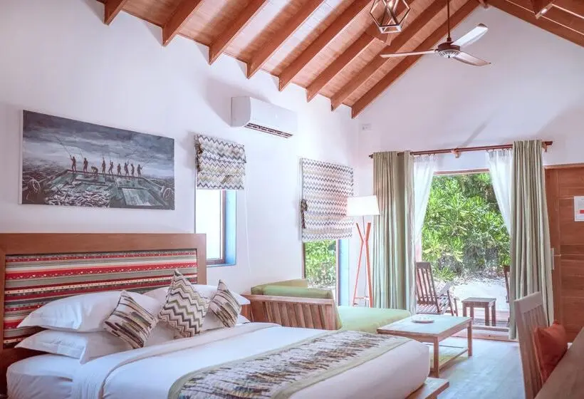 Villa 1 Makuuhuone, Reethi Faru, Bio Luxury Resort
