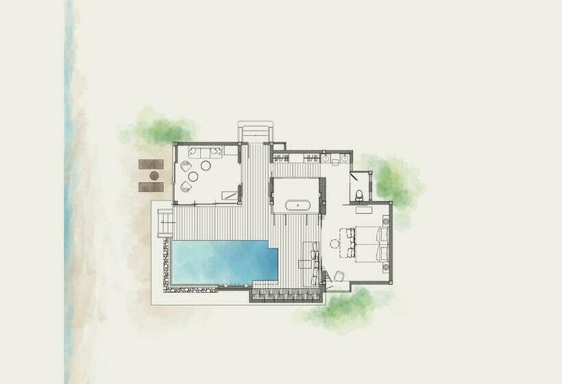 빌라 1 베드룸 - 수영장, Devasom Khao Lak Beach Resort & Villas