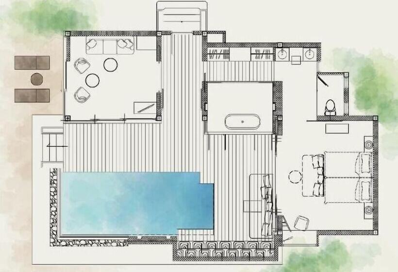 빌라 1 베드룸 - 수영장, Devasom Khao Lak Beach Resort & Villas