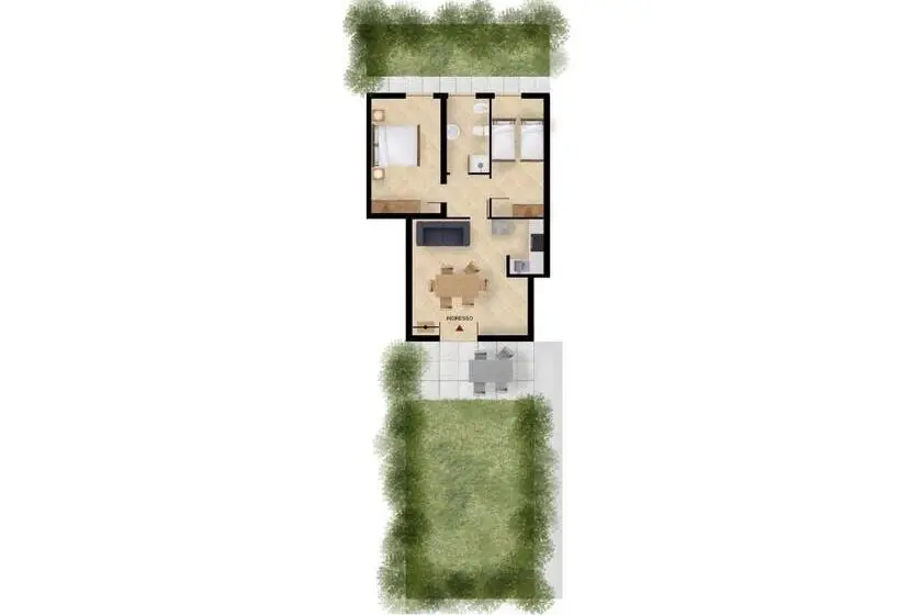 プールの見える１ベッドルームアパートメント, Residenza Corte Casara