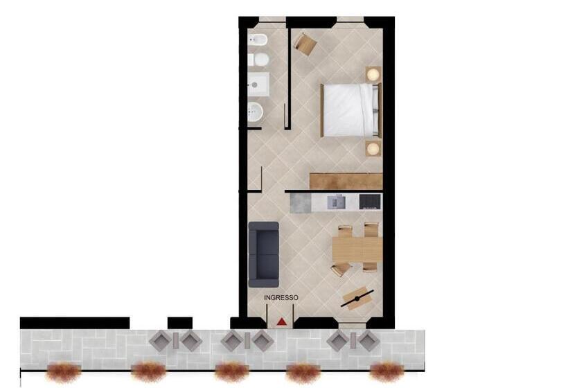 침실 1개 아파트, Residenza Corte Casara