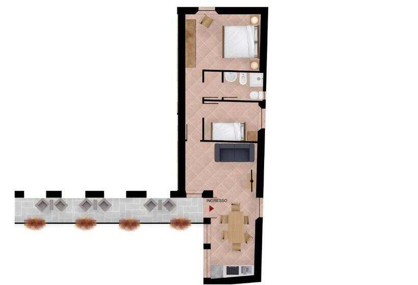 带2个卧室的公寓, Residenza Corte Casara