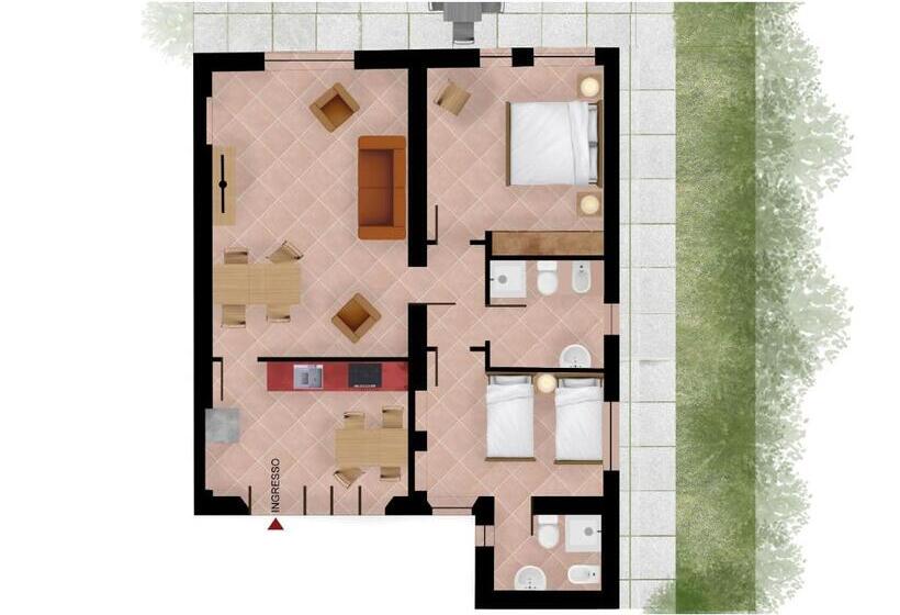 带1个卧室的高级公寓, Residenza Corte Casara