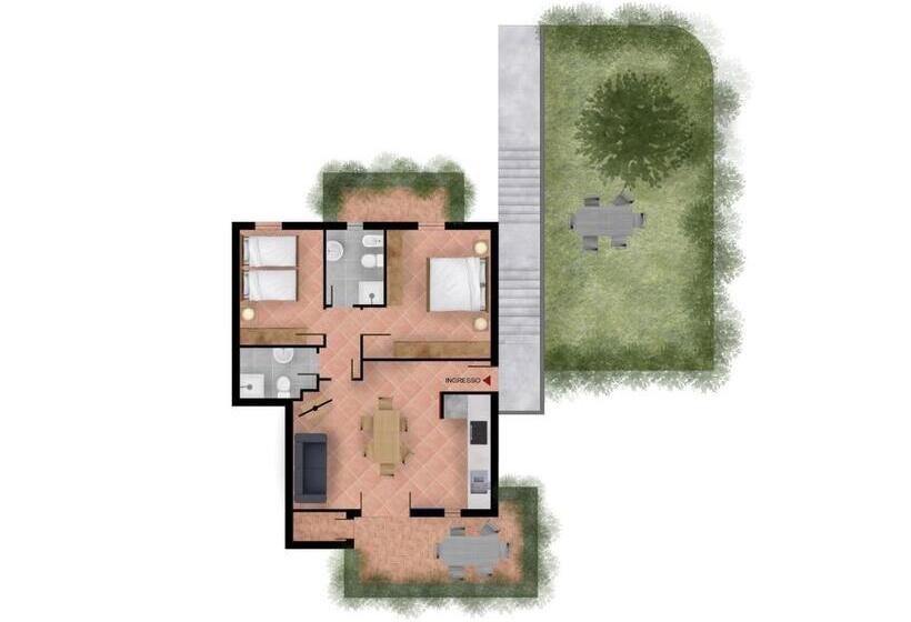 带一卧室的室内套房, Residenza Corte Casara