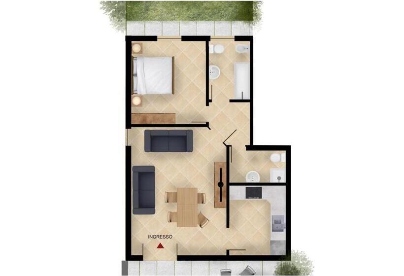 침실 1개 디럭스 아파트, Residenza Corte Casara