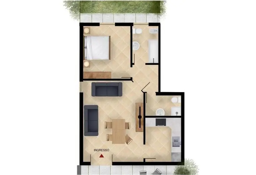 １ベッドルームのデラックスアパートメント, Residenza Corte Casara
