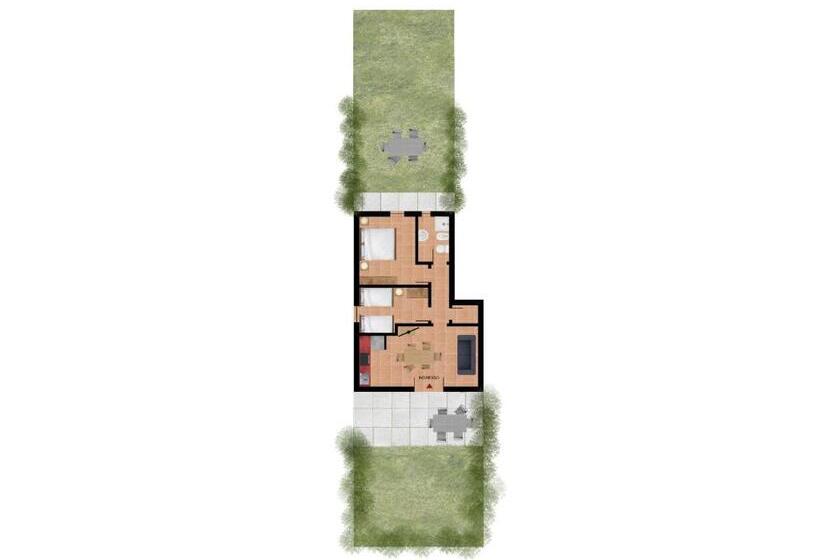 带1个卧室带花园景观的公寓, Residenza Corte Casara