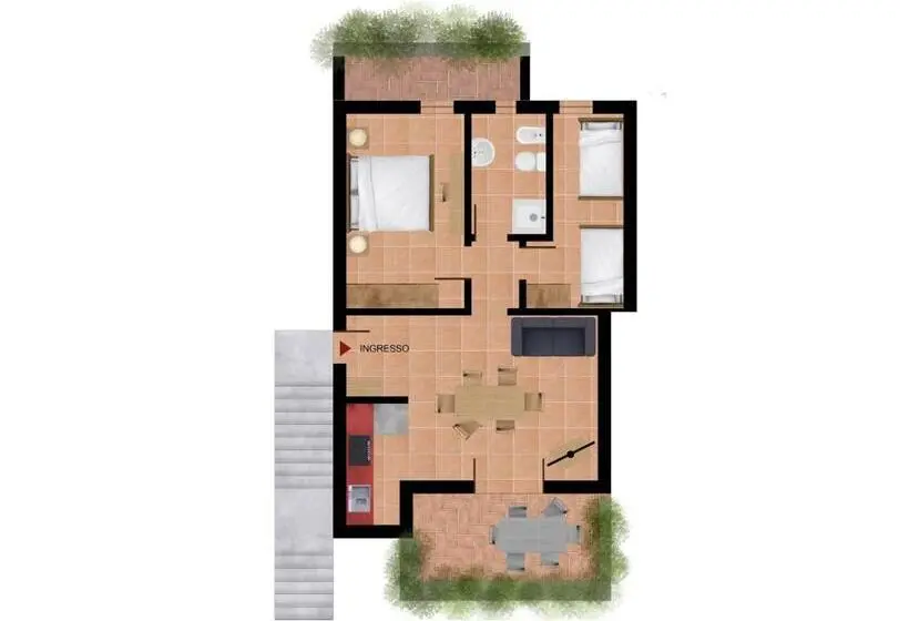 バルコニー付き１ベッドルームアパートメント, Residenza Corte Casara
