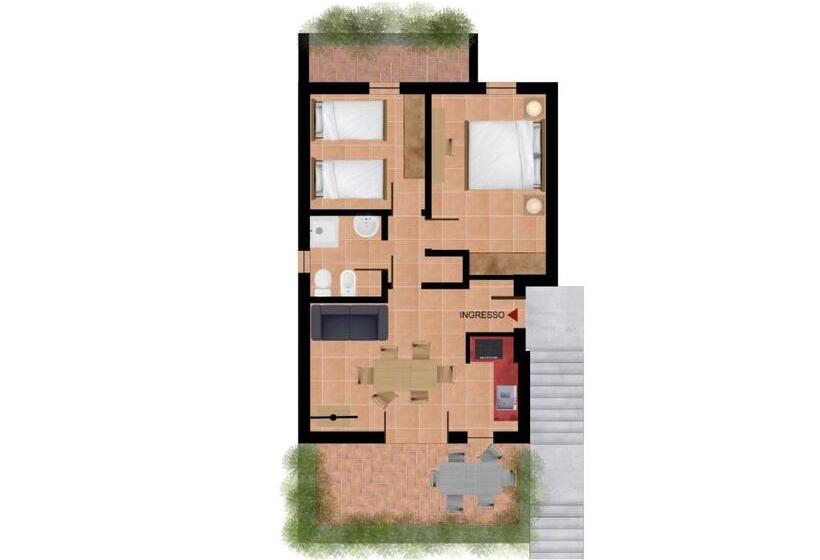 带1个卧室的带阳台的公寓, Residenza Corte Casara