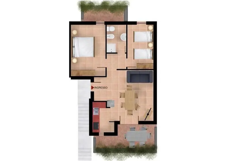 バルコニー付き１ベッドルームアパートメント, Residenza Corte Casara