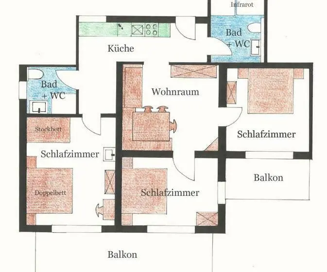 ３ベッドルームアパートメント, Appartment Ransburggut