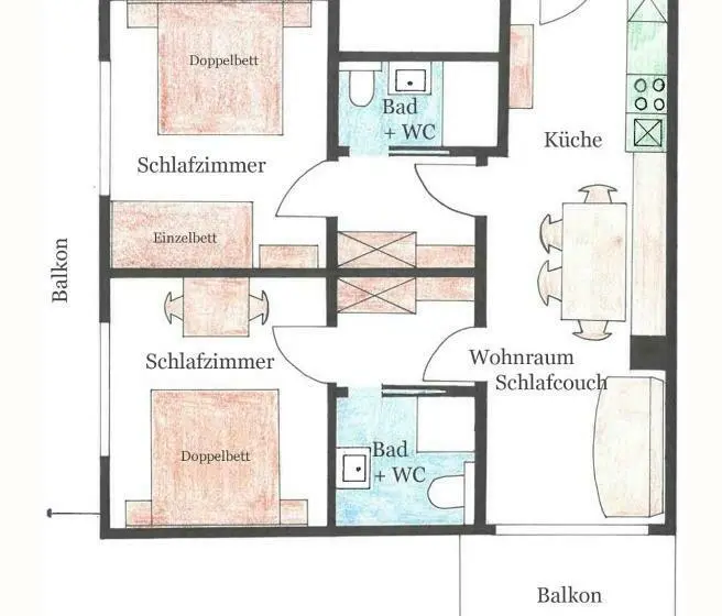 ２ベッドルームアパートメント, Appartment Ransburggut
