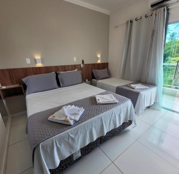 اتاق استاندارد سه تخته با بالکن, Pousada Concha Dourada