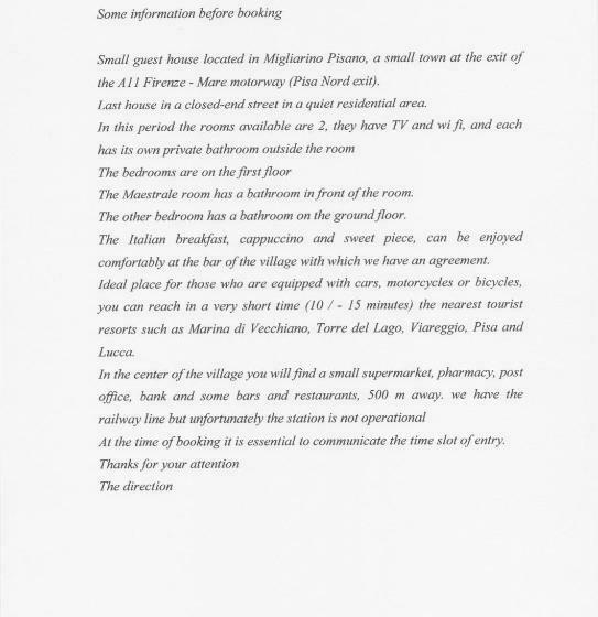 标准单人间, La Villetta D' Angolo