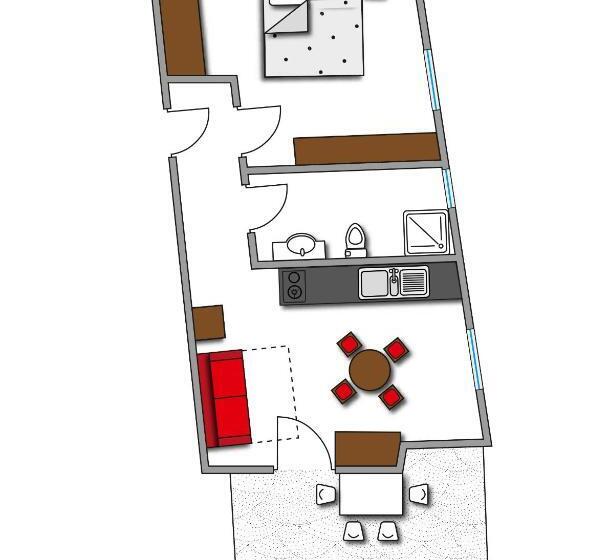 דירה בת חדר שינה 1 עם מרפסת, Paloria Apartments & Sport