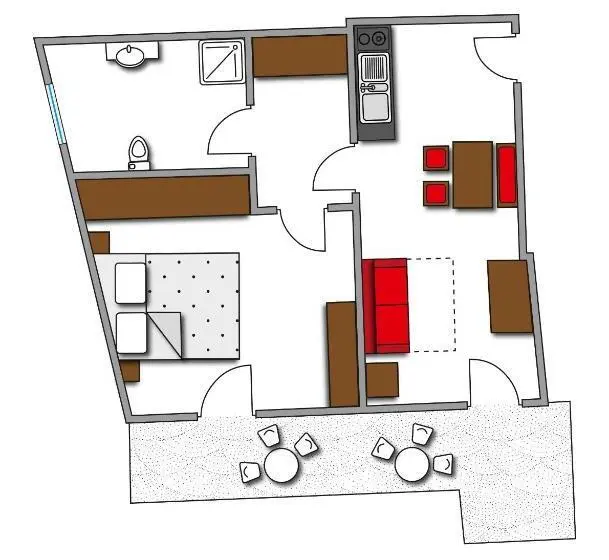 Huoneisto 1 Makuuhuone Parveke, Paloria Apartments & Sport