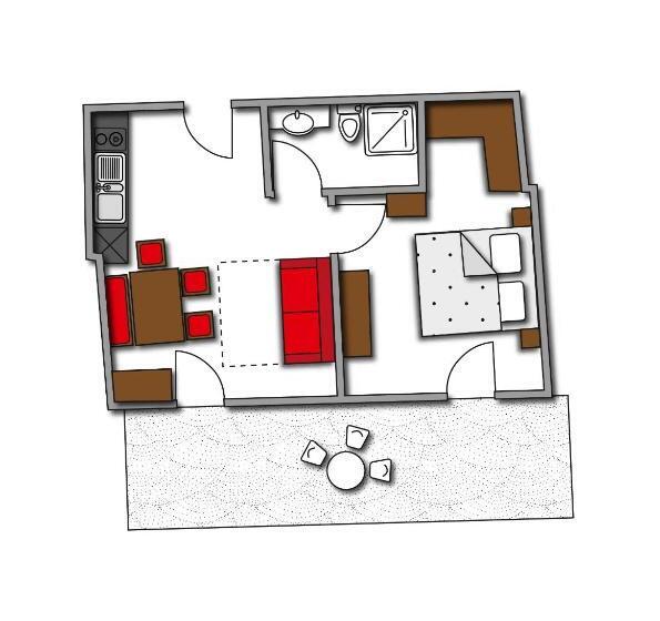 דירה בת חדר שינה 1 עם מרפסת, Paloria Apartments & Sport