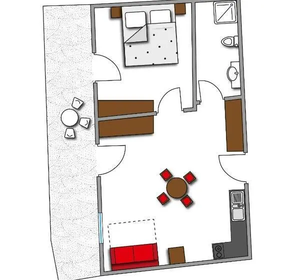 Huoneisto 1 Makuuhuone Parveke, Paloria Apartments & Sport
