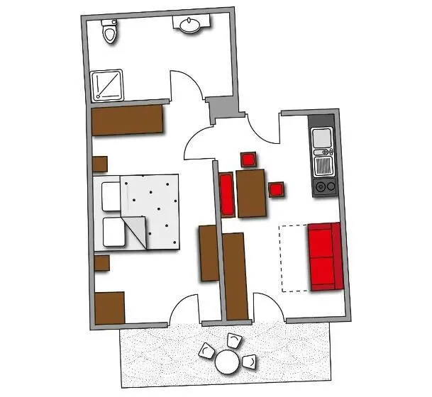 Deluxe-huoneisto 1 Makuuhuone, Paloria Apartments & Sport