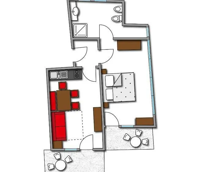 Deluxe-huoneisto 1 Makuuhuone, Paloria Apartments & Sport
