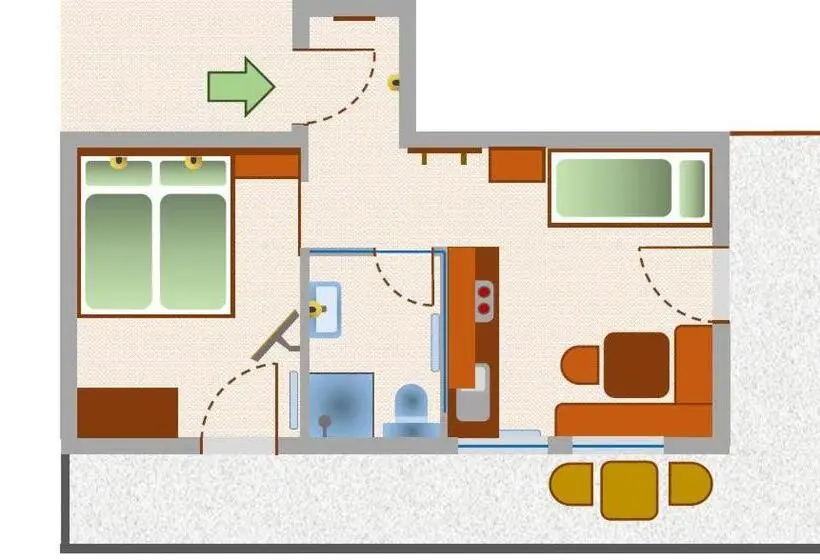 １ベッドルームアパートメント, Apartments Morandell
