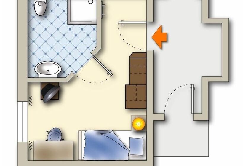 غرفة قياسية فردية, Sonnenhotel Hoher Hahn