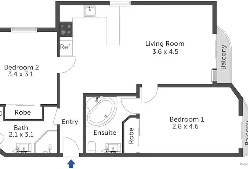 ２ベッドルームアパートメント, Quest Auckland Serviced Apartments