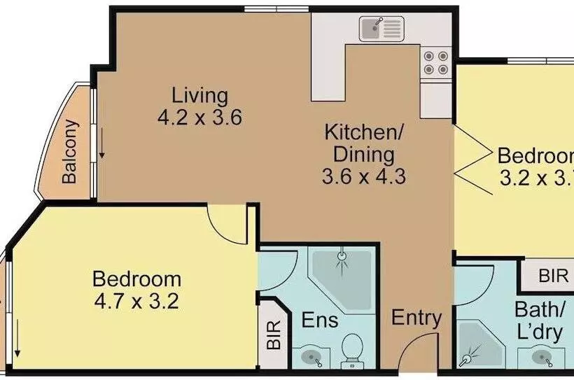 ２ベッドルームアパートメント, Quest Auckland Serviced Apartments