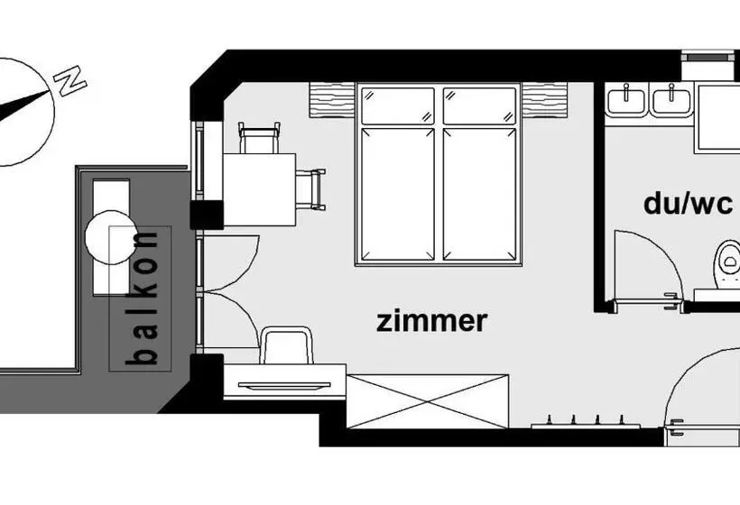 バルコニー付きスタンダードルーム, Alpina&more Apartments I Zimmer