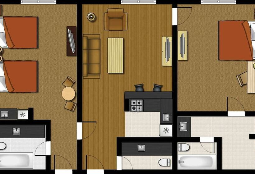 סוויטת 2 חדרי שינה, Legacy Vacation Resorts  Steamboat Springs Hilltop