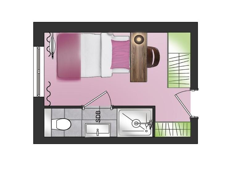 غرفة فردية داخلية, Hôtel Les Grillons