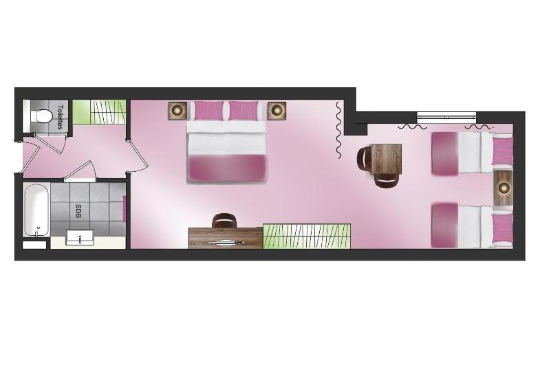 غرفة عائلية, Hôtel Les Grillons