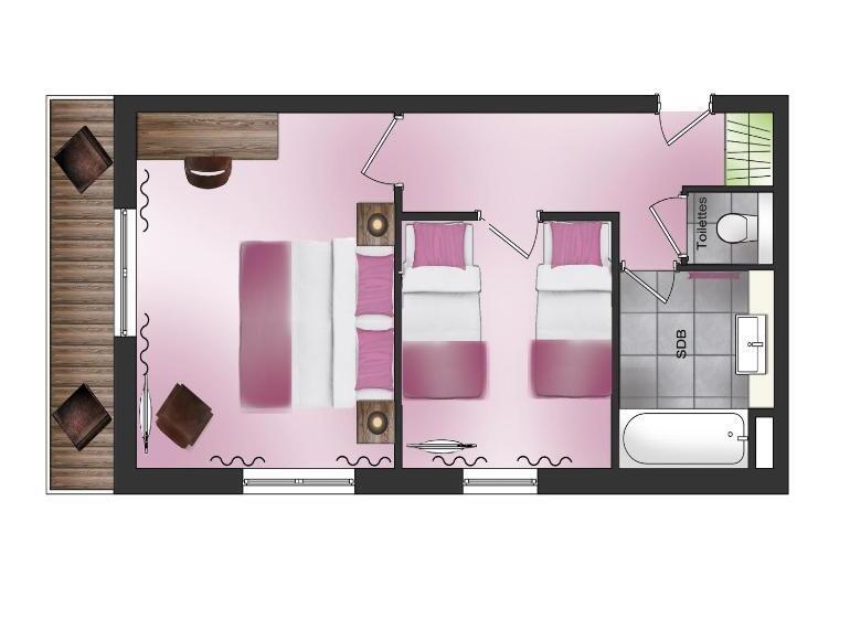 غرفة عائلية, Hôtel Les Grillons