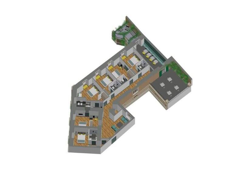 آپارتمان 1 خوابه با تراس, Domus Alberico