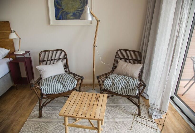 חדר דלוקס עם מרפסת נוף לים, Ostseestrandhausholnis