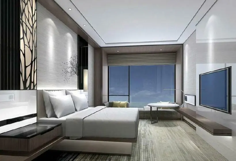 キングサイズベッド、シティビューデラックスルーム, Courtyard By Marriott Chengdu South