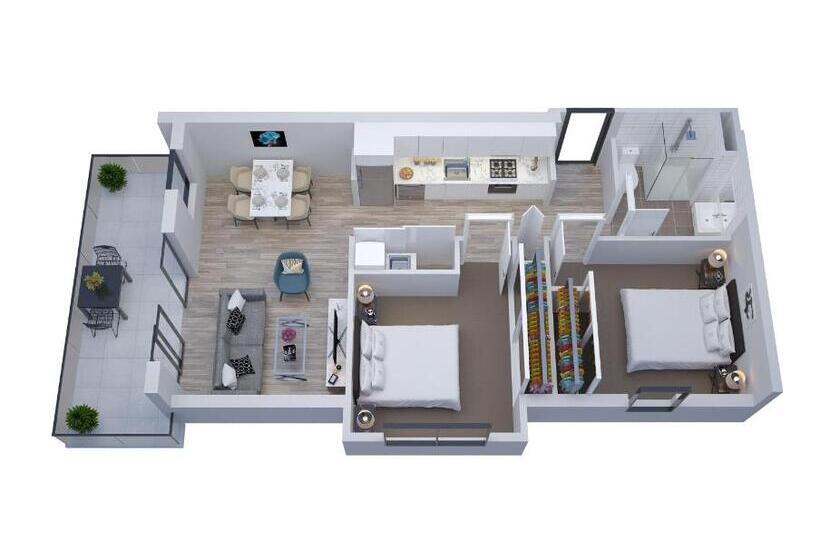 침실 2개 아파트, Manhattan Apartments  Notting Hill