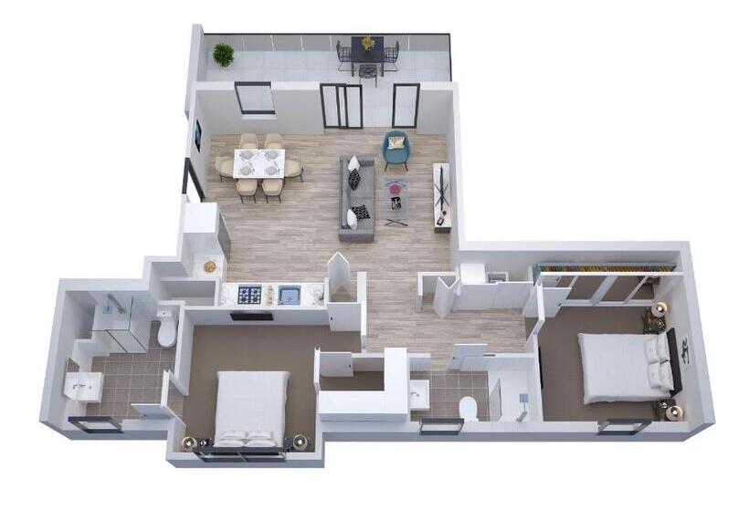 침실 1개 디럭스 아파트, Manhattan Apartments Notting Hill
