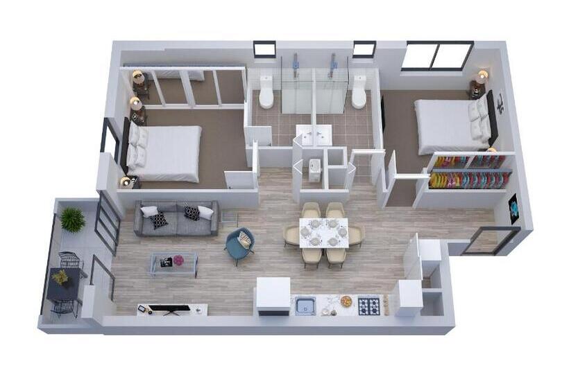 침실 1개 디럭스 아파트, Manhattan Apartments Notting Hill