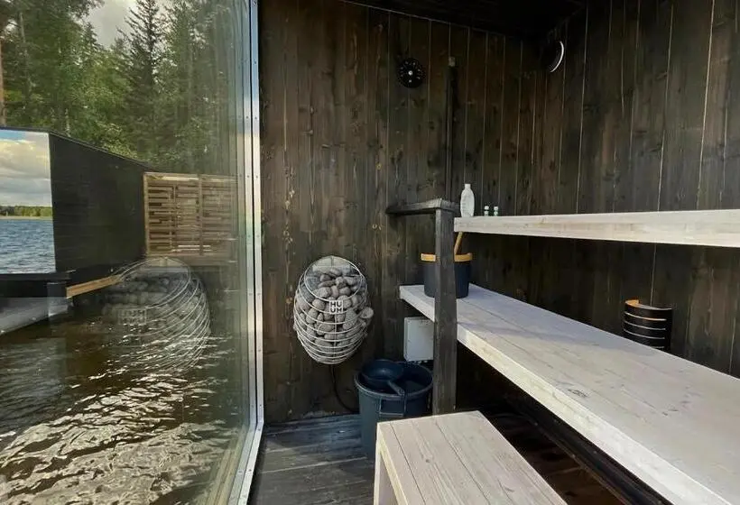 Suite with lake view, Lake Hotel Lehmonkärki   Haasi Mirror Houses