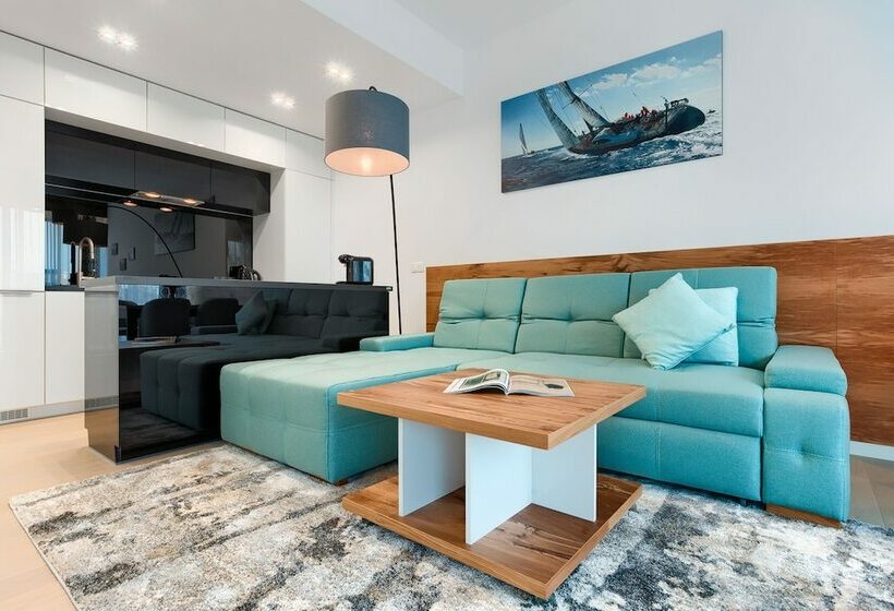 侧面带海景及1个卧室的复式公寓, Dune Resort Mielno   C