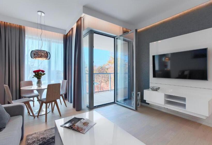 侧面带海景及1个卧室的复式公寓, Dune Resort Mielno   C