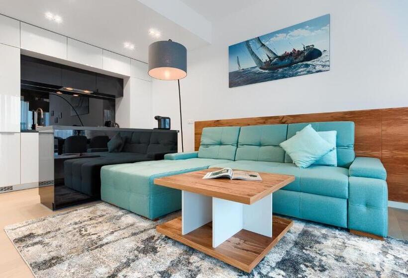 侧面带海景及1个卧室的复式公寓, Dune Resort Mielno   C